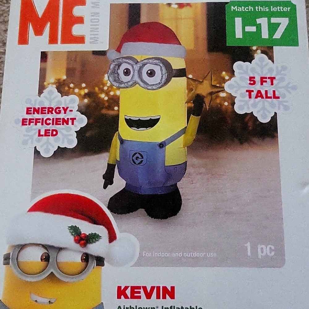 Airblown Inflatable Minion Christmas 5ft tall lawn decoration